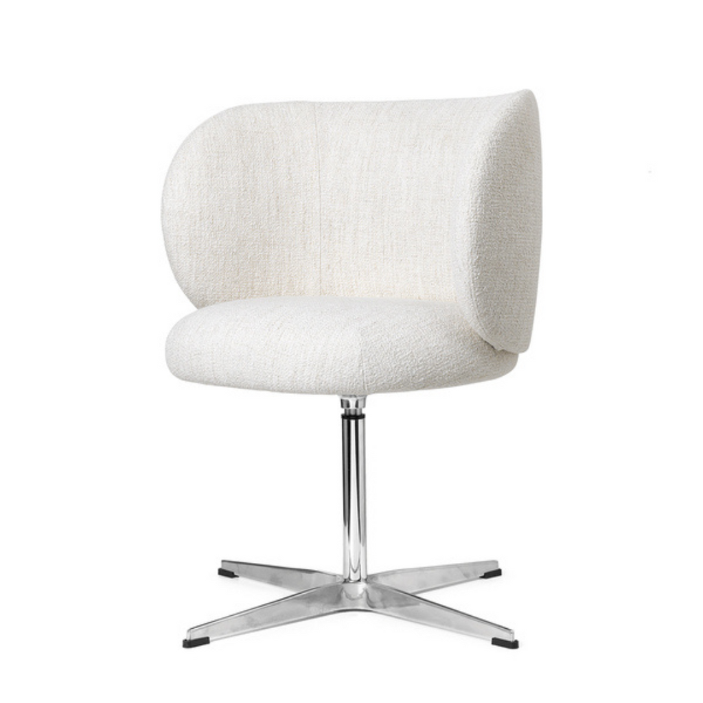 Ferm Living Rico Swivel Dining Chair Boucl Off White