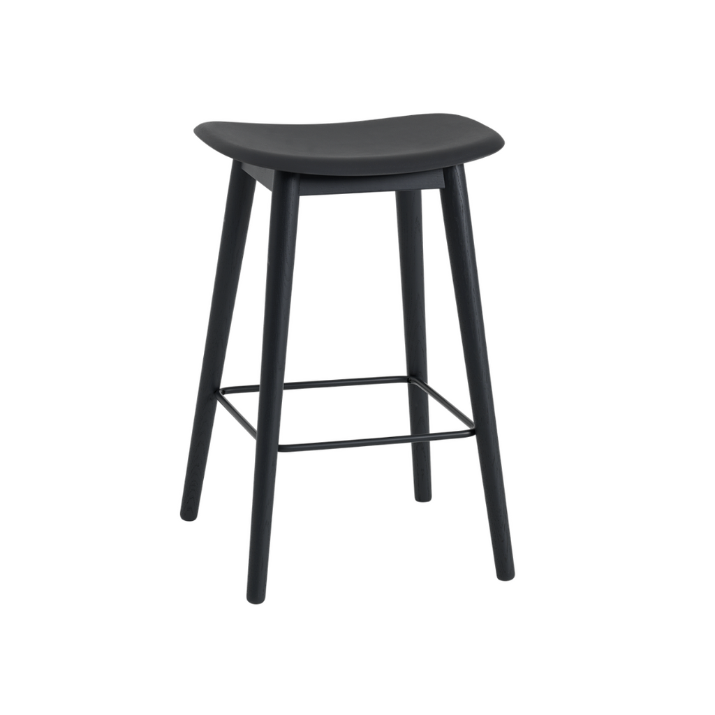 MUUTO Fiber Counter Stool - Wood Base