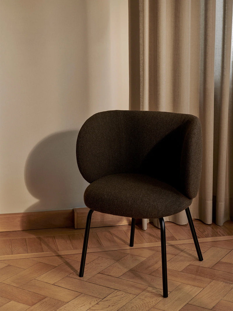 Rico Dining Chair - Hallingdal Dark Grey Brown/Black