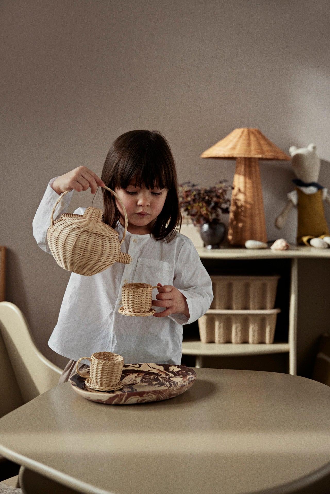 Rattan Tea Set