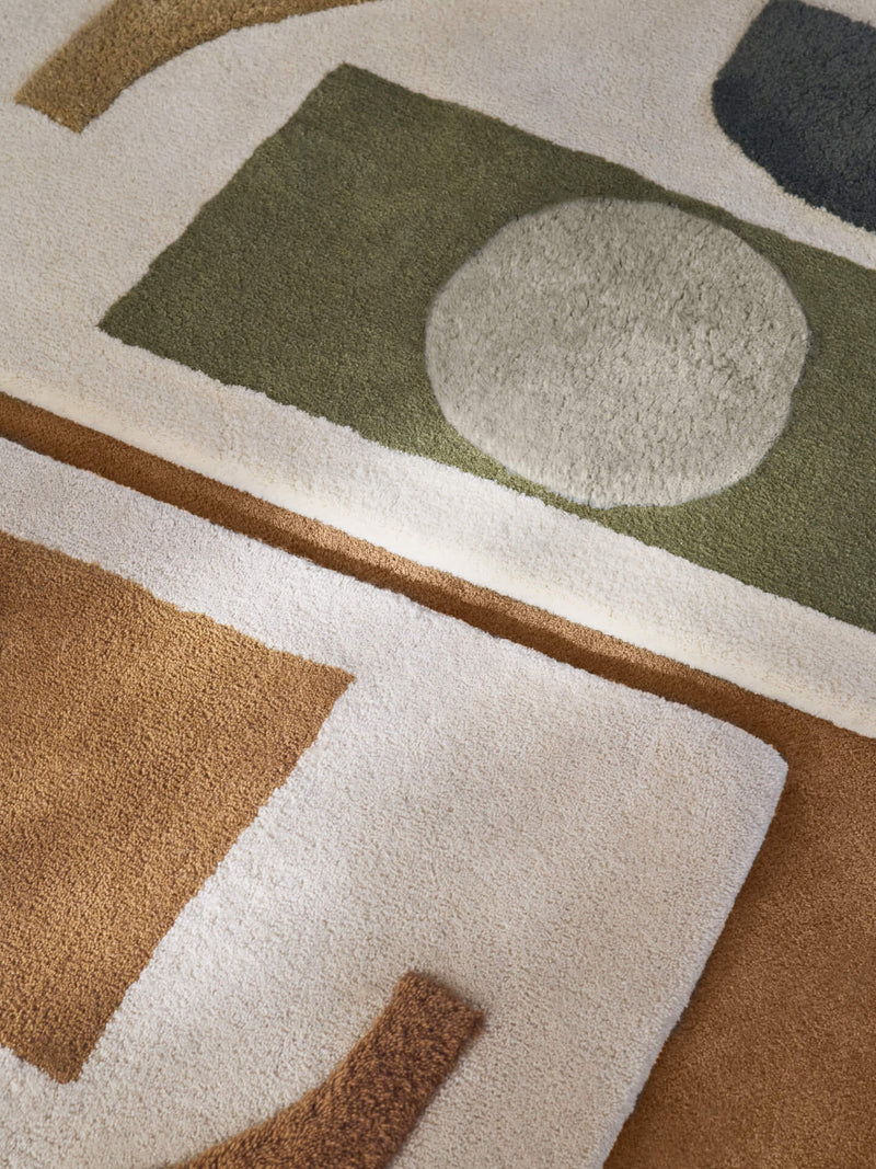 Bloco Tufted Rug - Green/Off-White