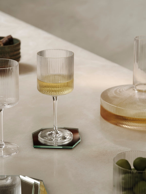 Ripple White Wine Glasses - Set of 2 - Clear