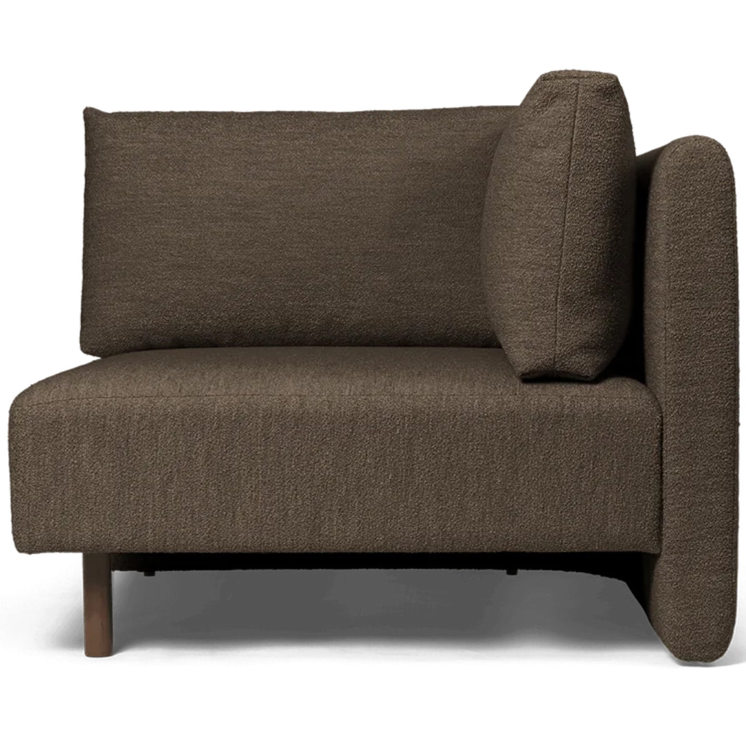 Dase Sofa Corner Soft Bouclé - Dark Brown