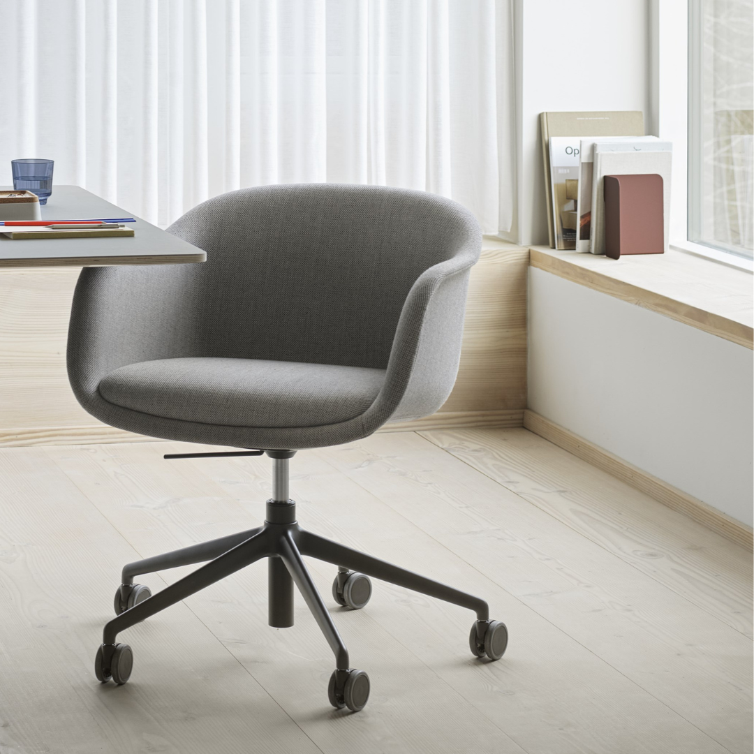 OPEN BOX Fiber Conference Armchair - Swivel Base with Gas Lift, Castors, and Tilt