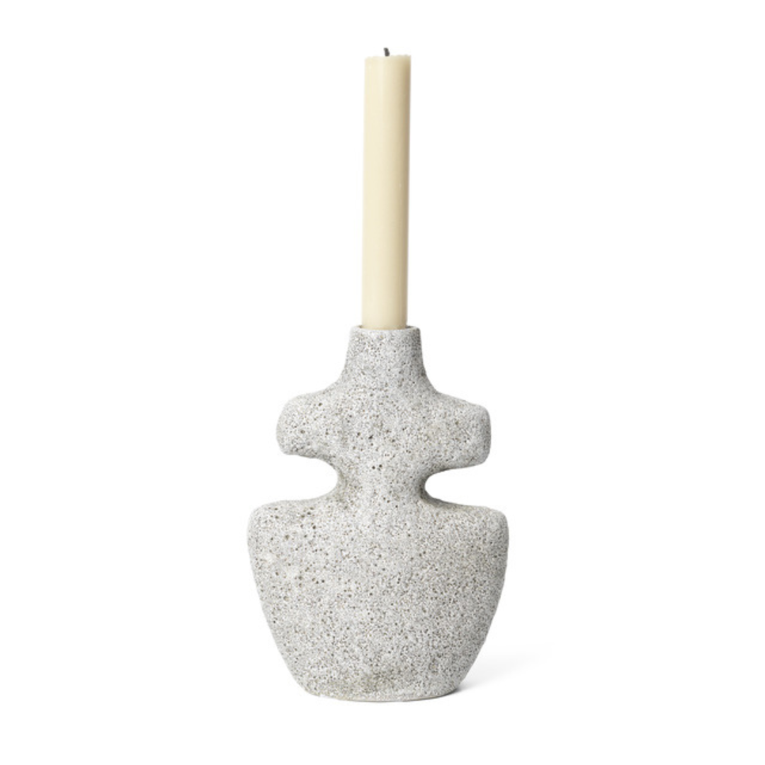 Yara Candle Holder - Medium - Grey Pumice