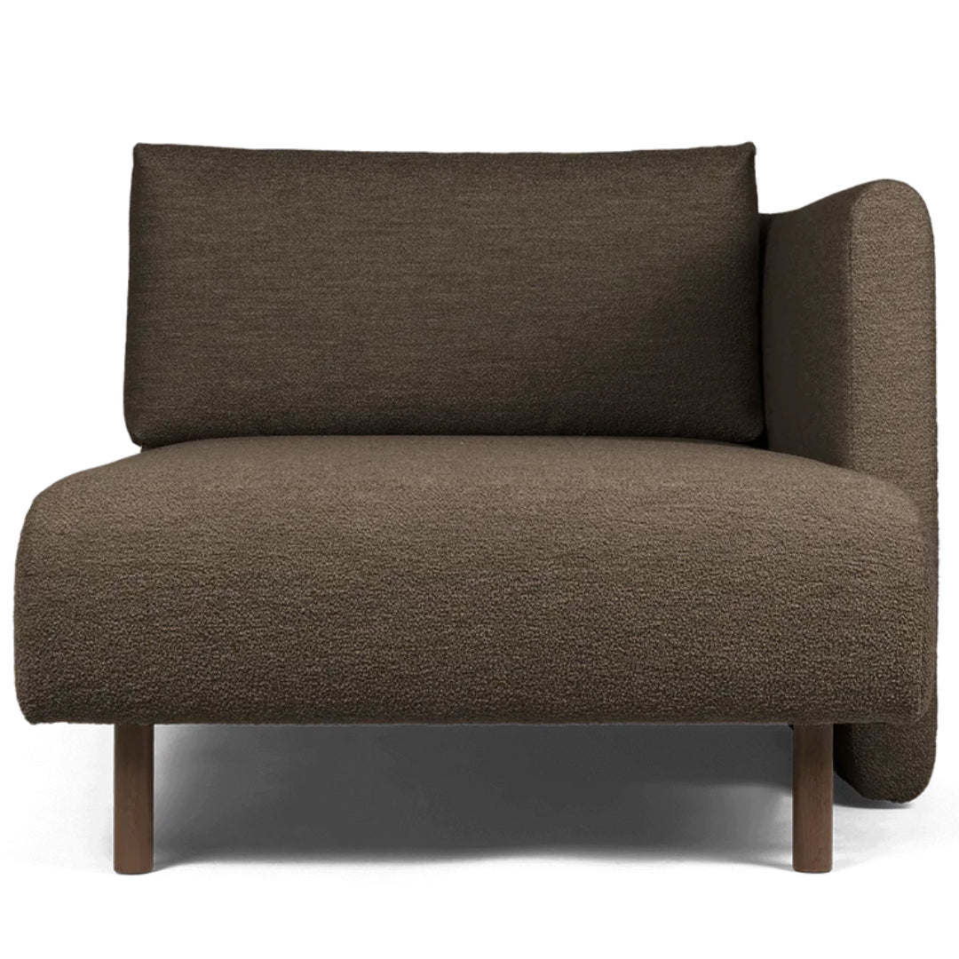 Dase Sofa Chaise Longue Right Soft Bouclé - Dark Brown