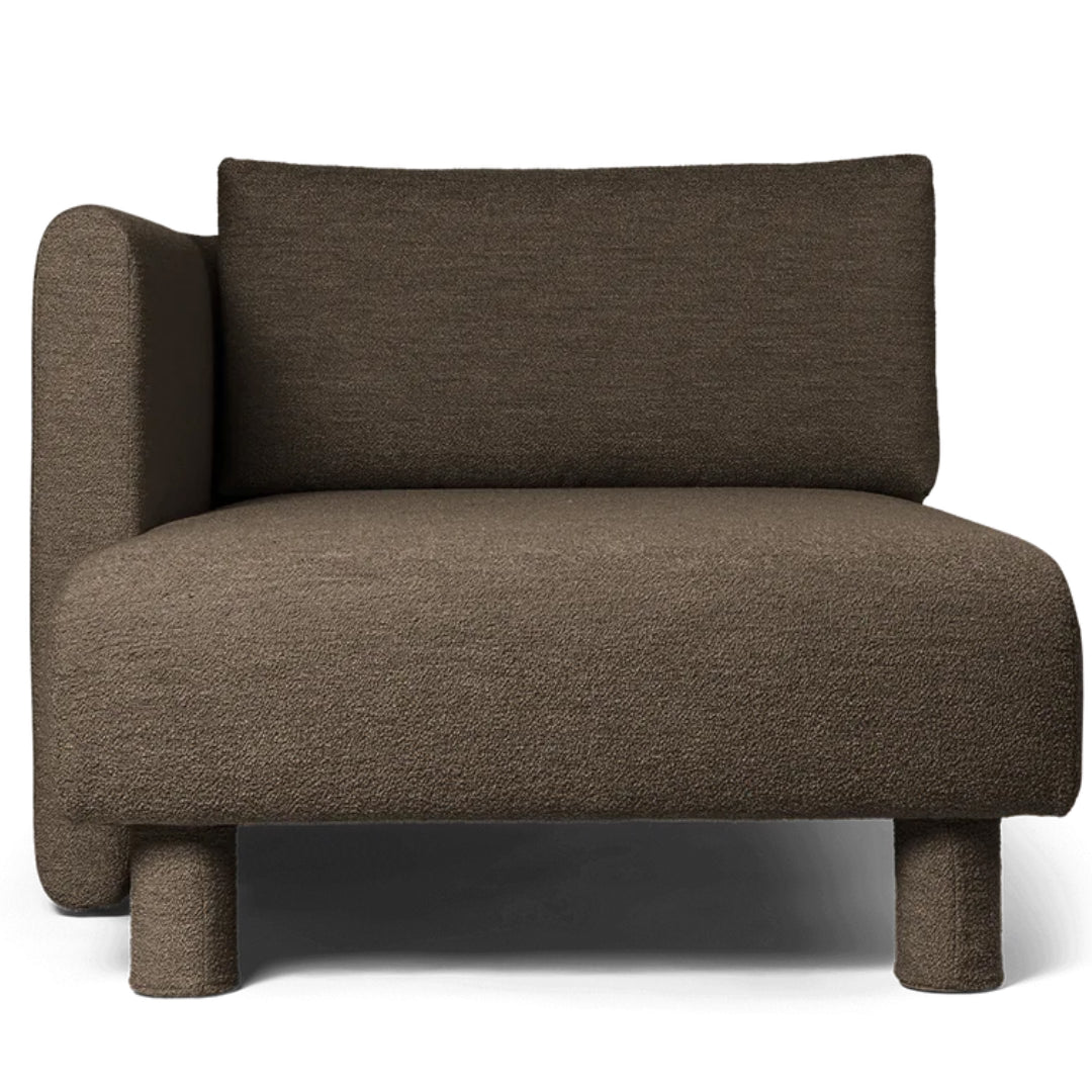 Dase Sofa Chaise Longue Left Soft Bouclé - Dark Brown