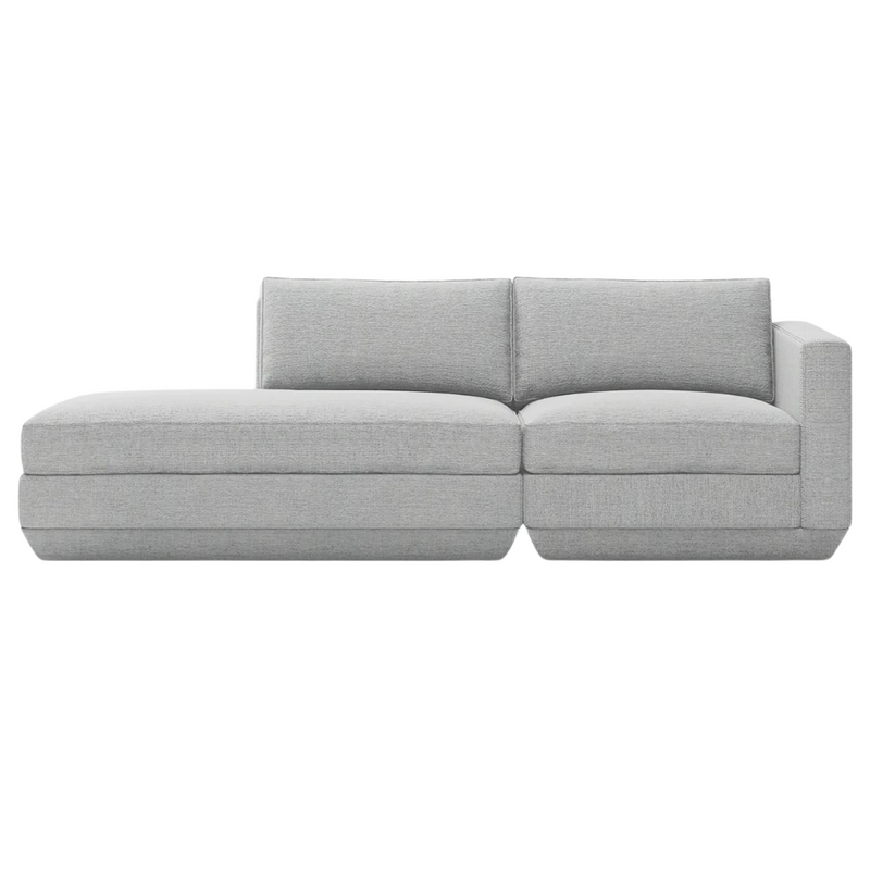 Podium Modular 2-Pc Lounge Sofa Bayview Silver LF - Gus Modern at Batten Home