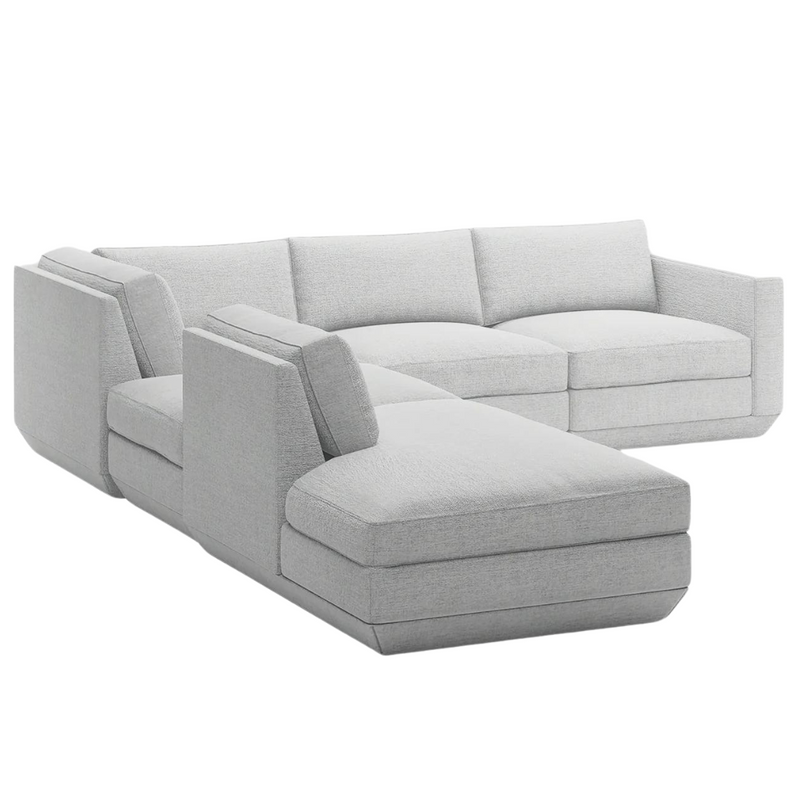 Podium Modular 5-Pc Seating Group A Bayview Silver LF  - Gus Modern at Batten Home