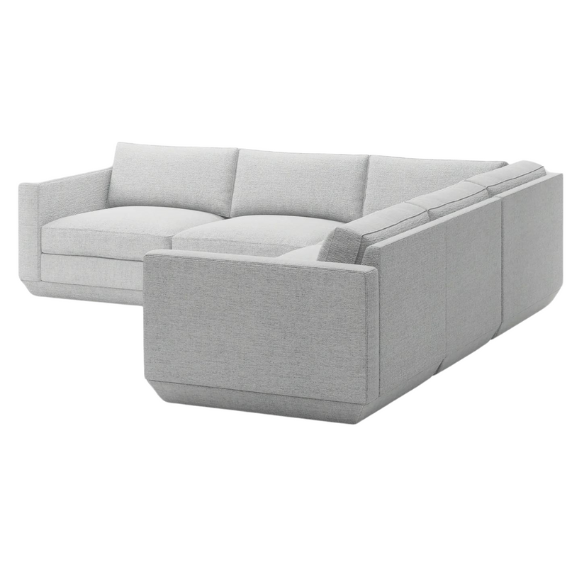 Podium Modular 5-Pc Corner Sectional Bayview Silver - Gus Modern at Batten Home