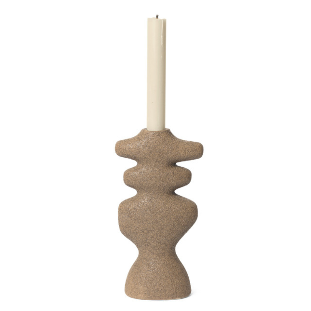 Yara Candle Holder - Large - Dark Sand