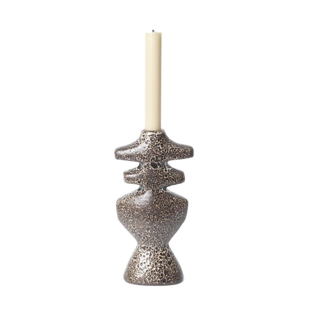 Yara Candle Holder - Large - Brown Spot