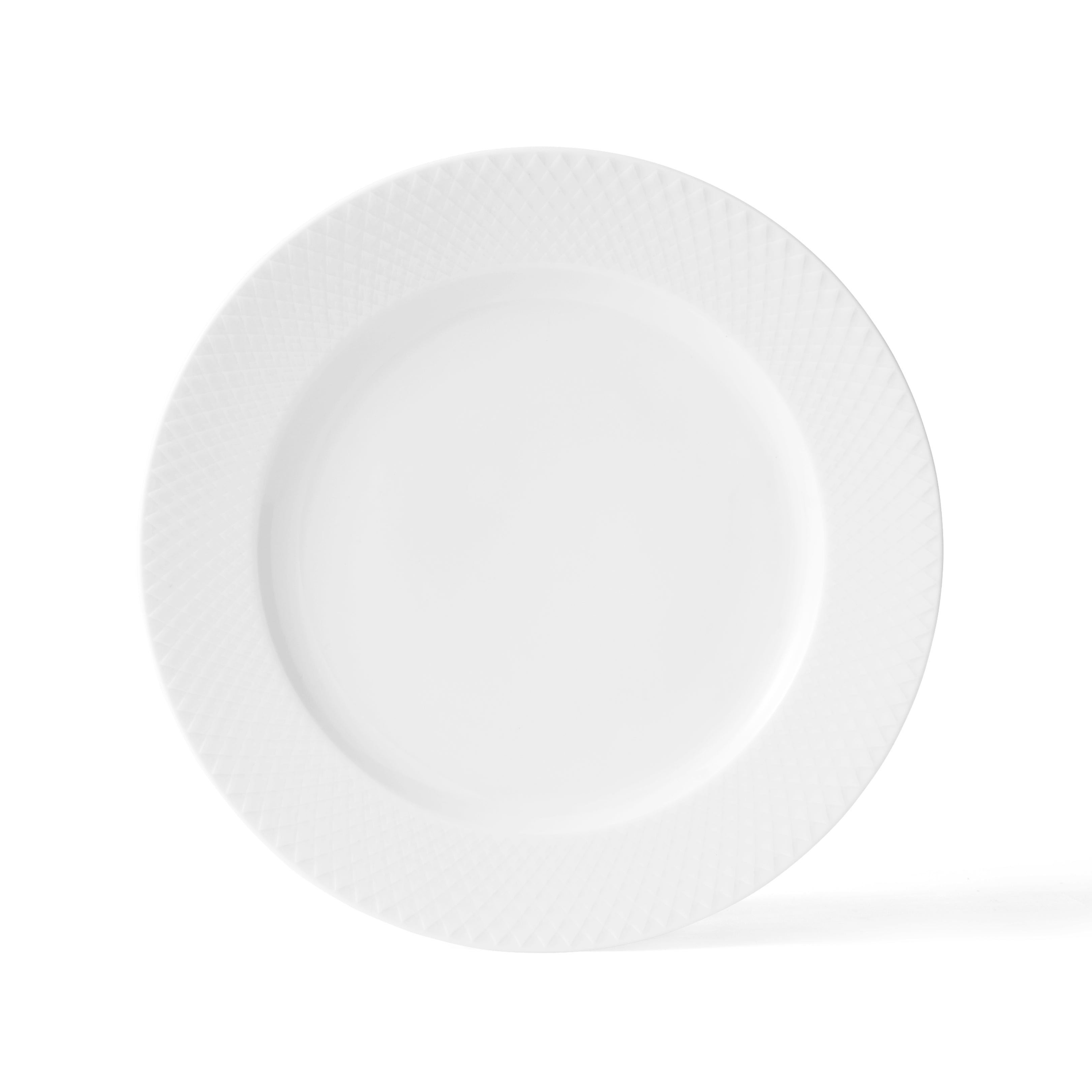 Lyngby Porcelain Rhombe Dinner Plate White