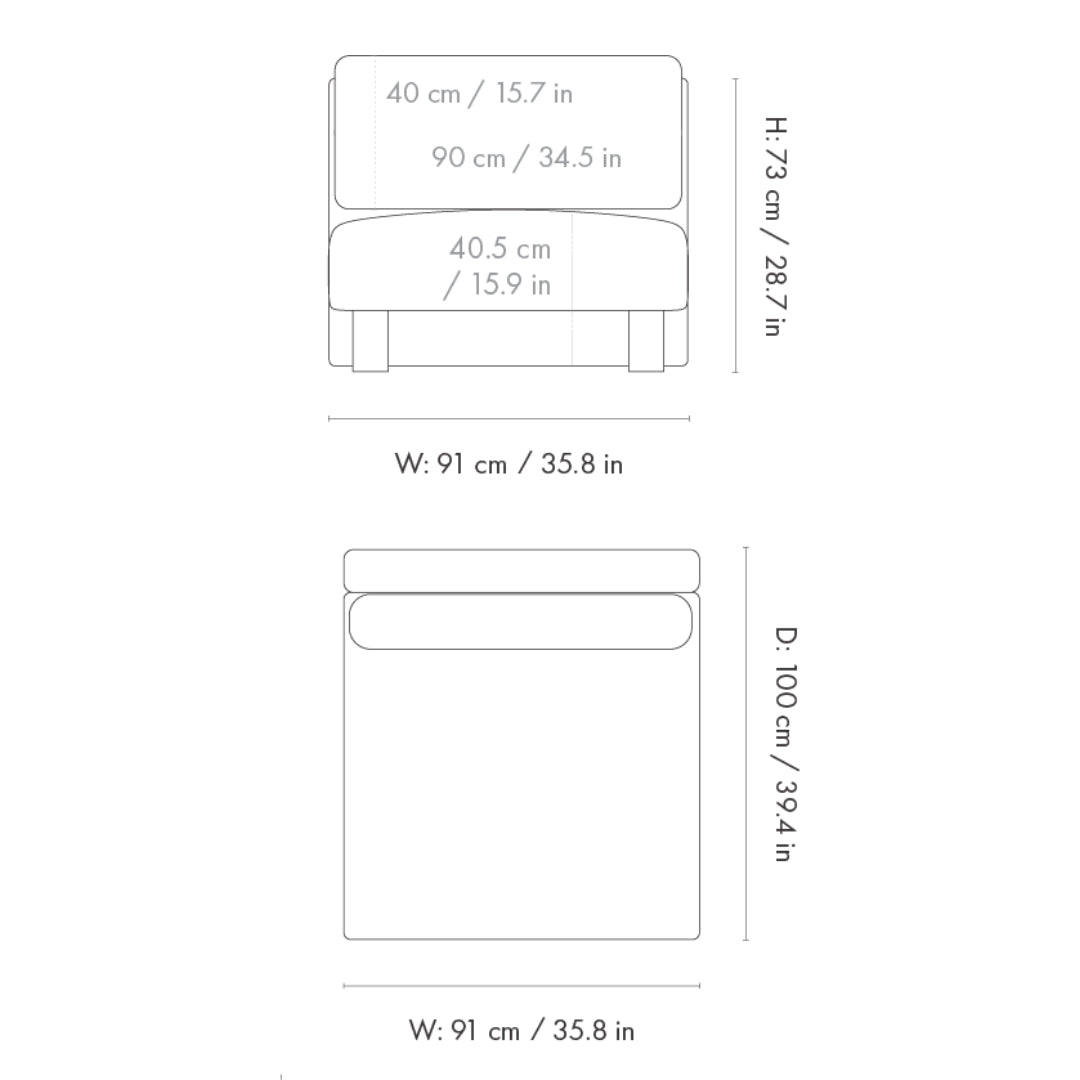 Dase Sofa Center Nordic Bouclé - Off-White