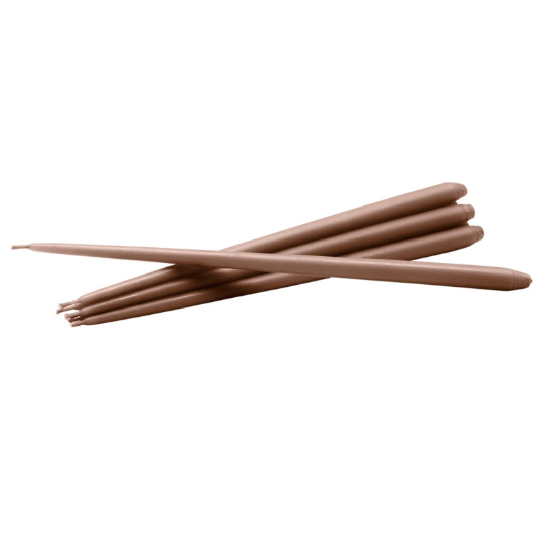 STOFF Nagel Taper Candle by Ester & Erik, Soft Brown, Set of 6