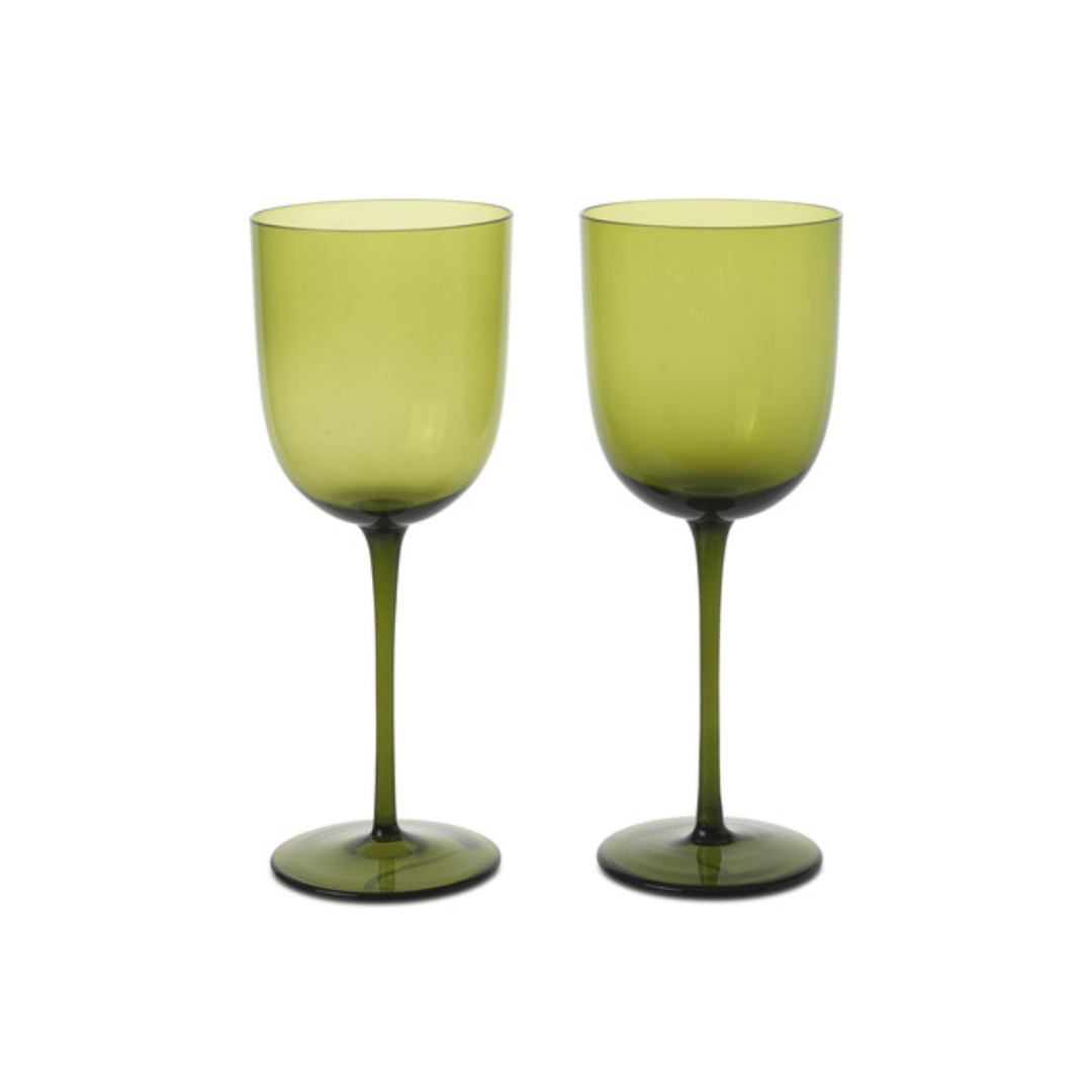 Host White Wine Glasses - Set of 2 - Moss Green