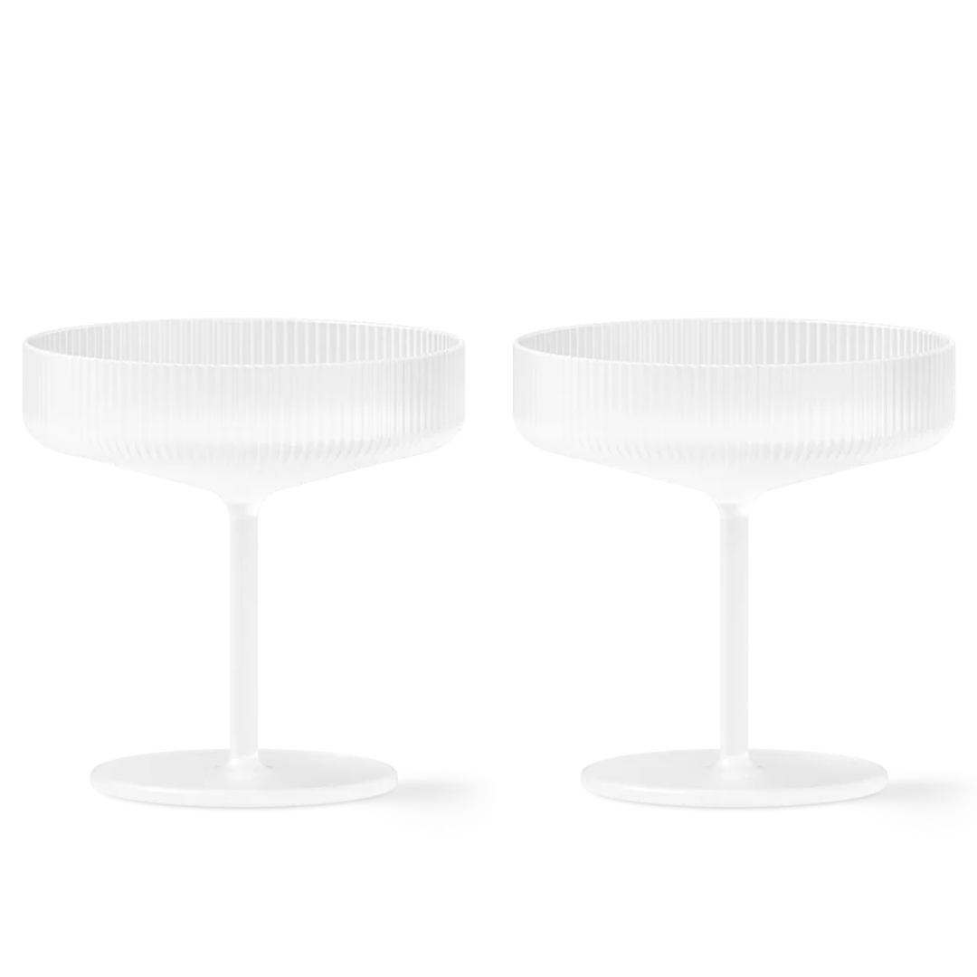 Ripple Champagne Glasses in Frosted