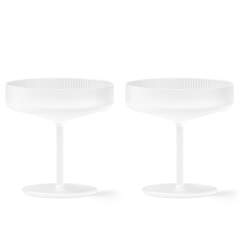 Ripple Champagne Glasses in Frosted