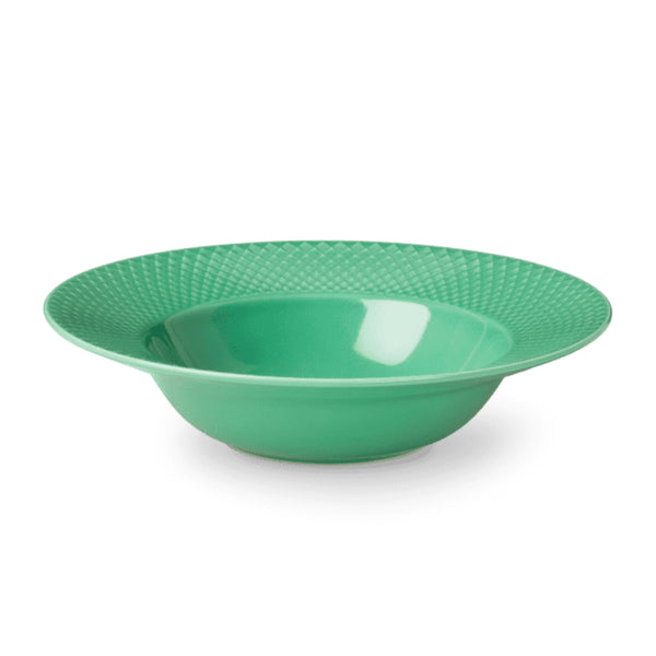 Lyngby Porcelain Rhombe Soup Plate 24.5 Green