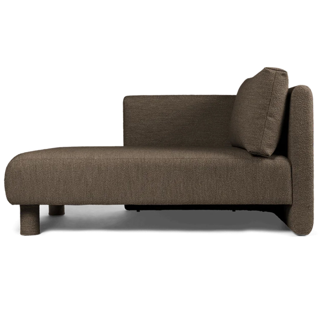 Dase Sofa Chaise Longue Left Soft Bouclé - Dark Brown