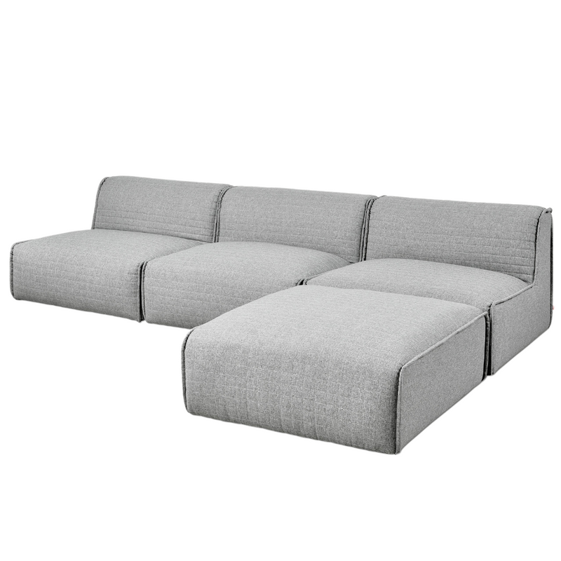 Nexus Modular 4-Pc Sectional Parliament Stone - Gus Modern at Batten Home