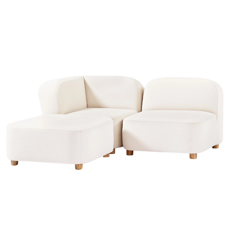 Circuit Modular 3-Pc Sectional Merino Cream - Gus Modern at Batten Home