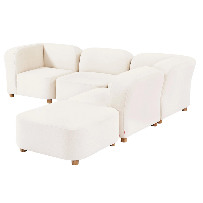 Circuit Modular 5-Pc Sectional Merino Cream - Gus Modern at Batten Home