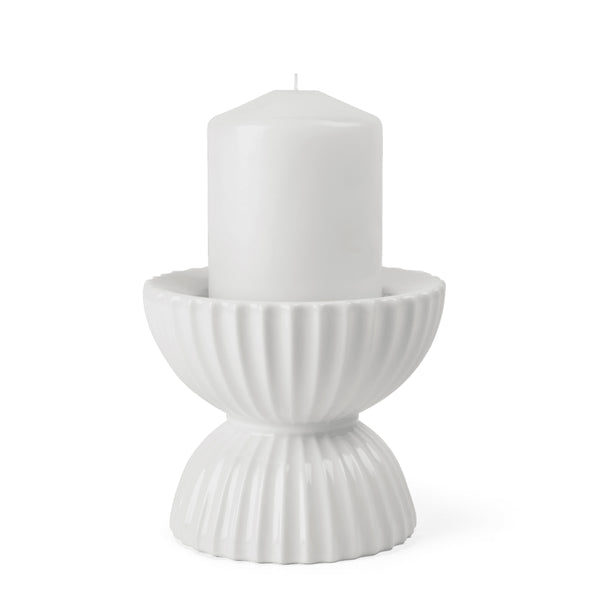 Lyngby Porcelain Tura Block Candle Holder