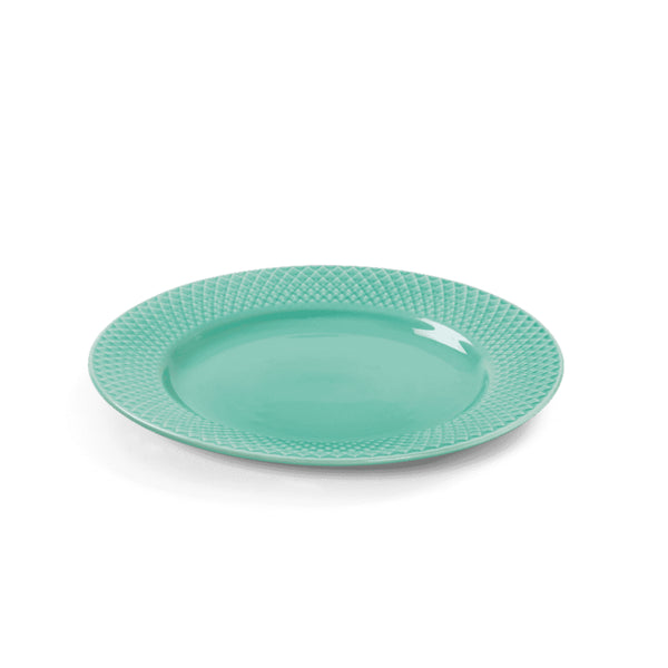 Lyngby Porcelain Rhombe Lunch Plate 21 Aqua