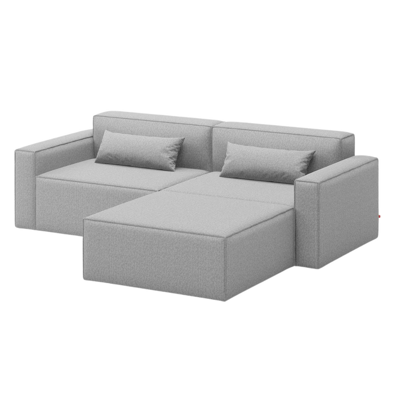 Mix Modular 3-Pc Sectional Parliament Stone - Gus Modern at Batten Home