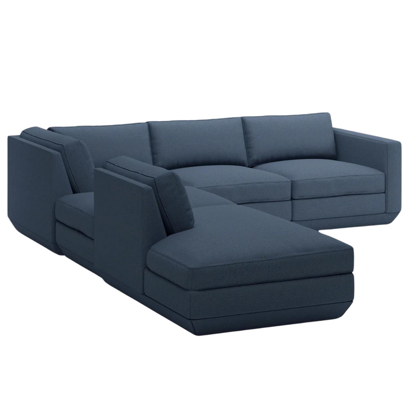 Podium Modular 5-Pc Seating Group A Hanson Navy  LF - Gus Modern at Batten Home