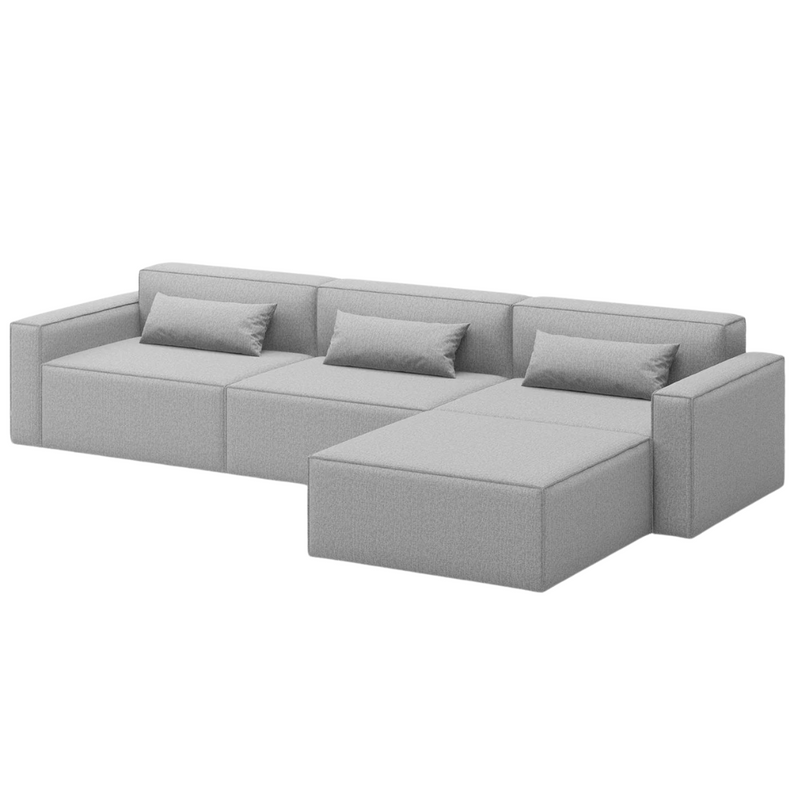 Mix Modular 4-Pc Sectional Parliament Stone - Gus Modern at Batten Home