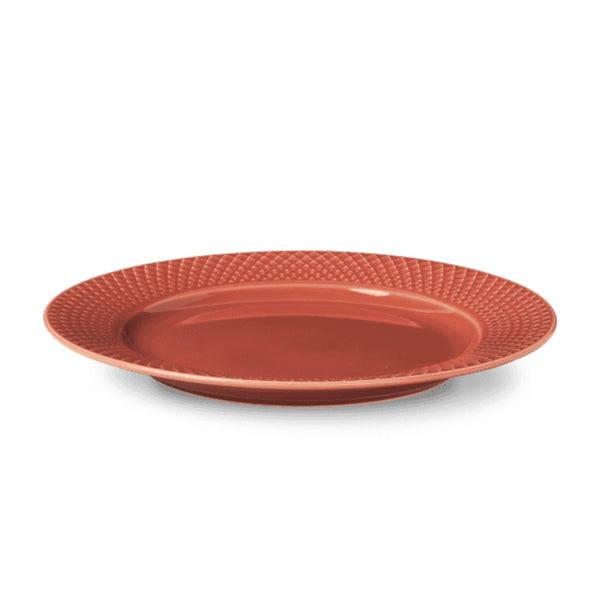 Lyngby Porcelain Rhombe Lunch Plate 23 Terracotta