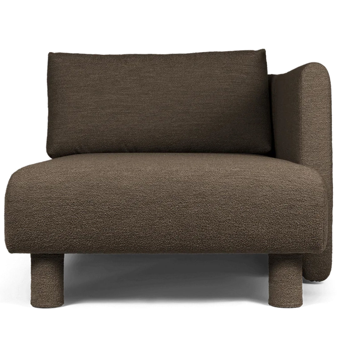 Dase Sofa Chaise Longue Right Soft Bouclé - Dark Brown