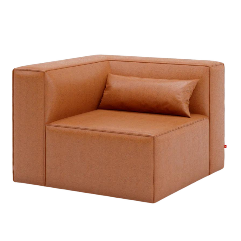 Mix Modular Corner Vegan Appleskin Leather Cognac - Gus Modern at Batten Home