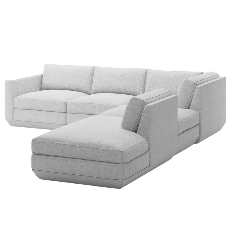 Podium Modular 5-Pc Seating Group A Bayview Silver RF  - Gus Modern at Batten Home