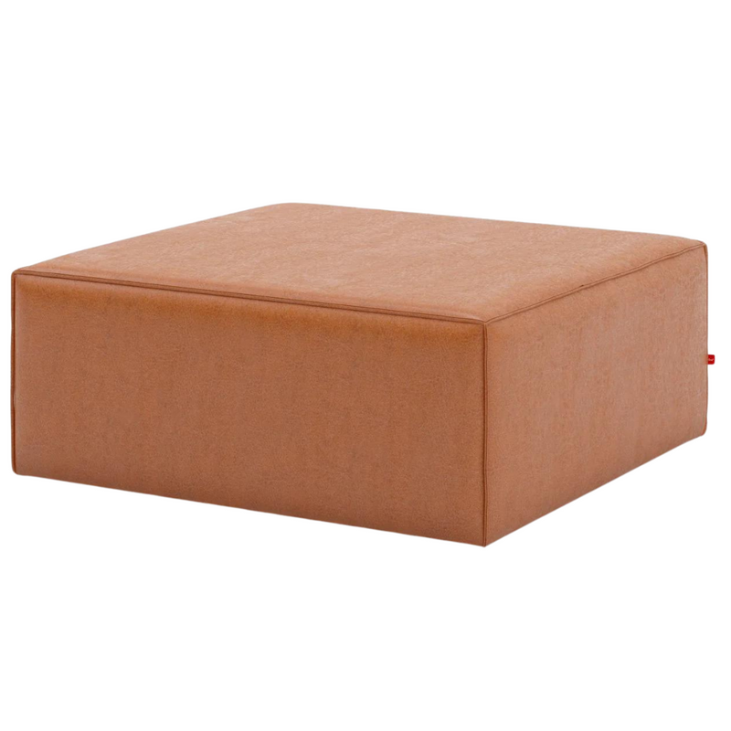 Mix Modular Ottoman Vegan Appleskin Leather Cognac - Gus Modern at Batten Home