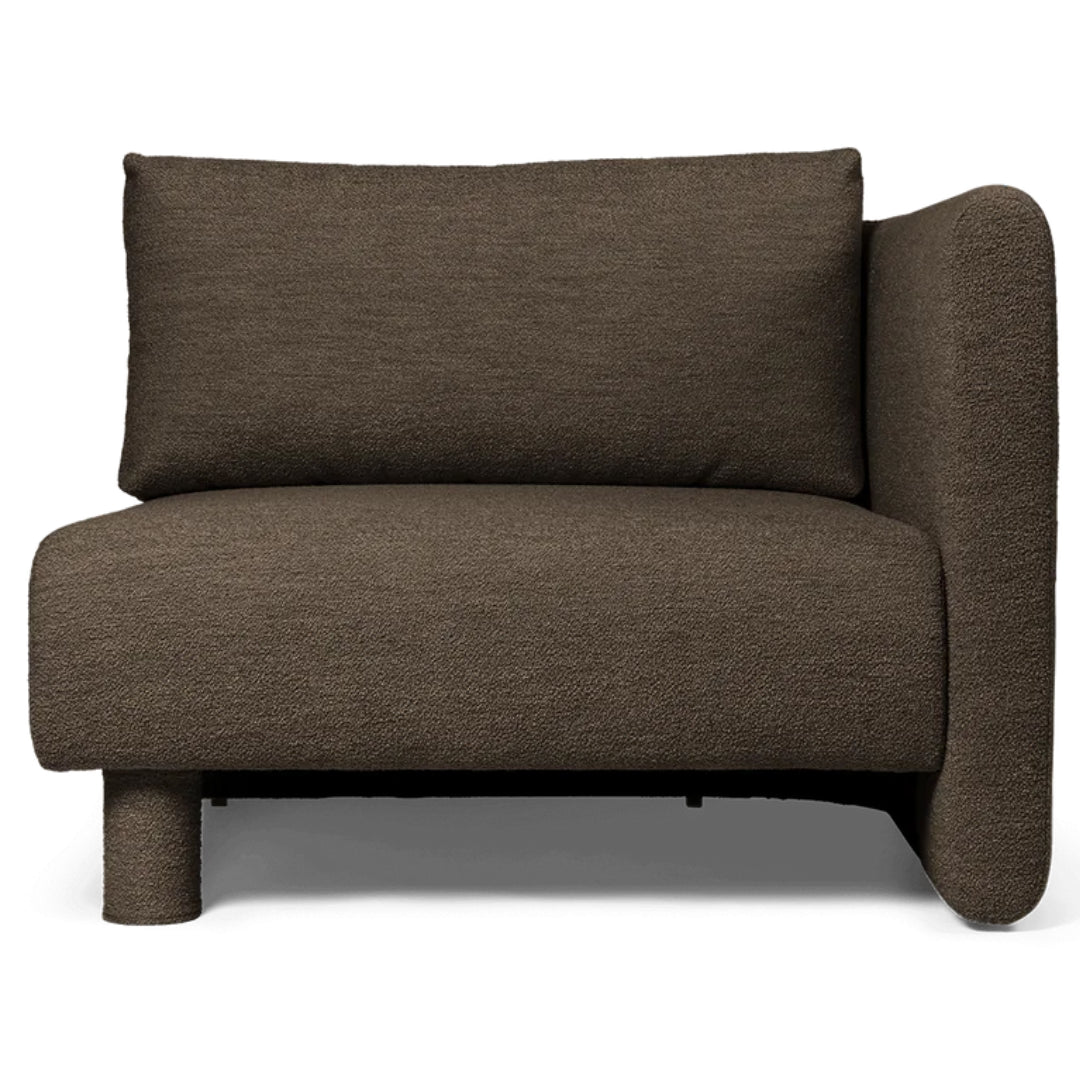 Dase Sofa Armrest Right Soft Bouclé - Dark Brown