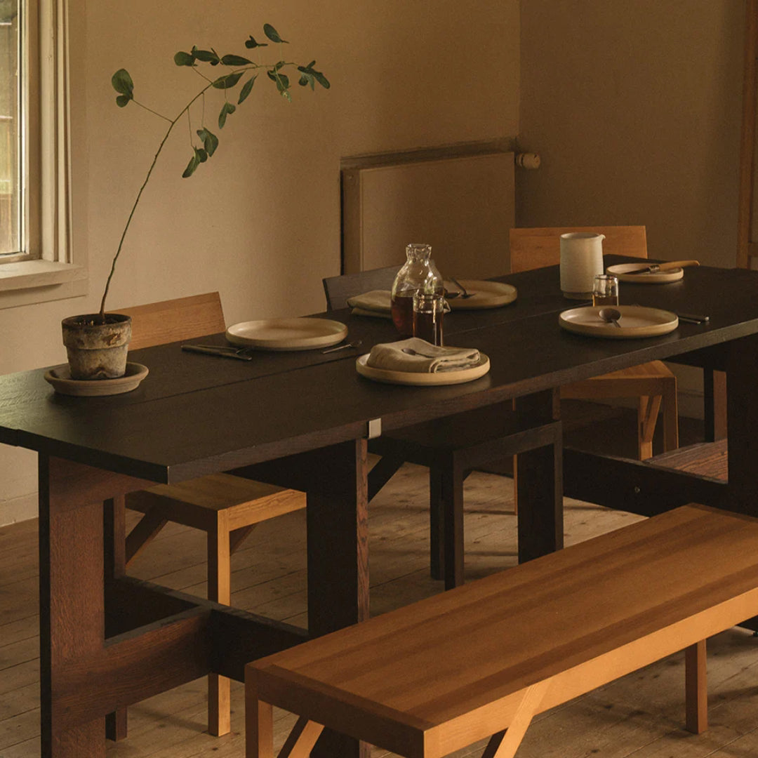 Farmhouse Trestle Table with Planks