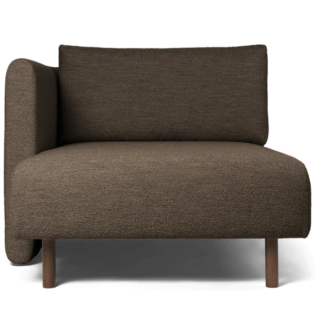 Dase Sofa Chaise Longue Left Soft Bouclé - Dark Brown