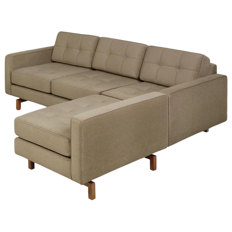 Jane 2 Loft Bi-Sectional Merino Mocha Walnut - Gus Modern at Batten Home