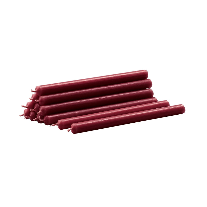 STOFF Nagel Candle, Bordeaux, Set of 12