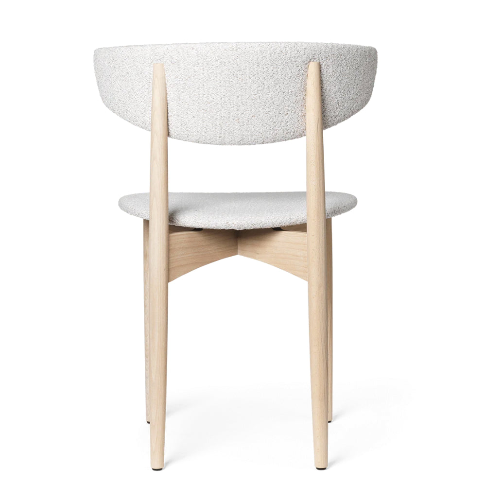 Ferm Living Herman Dining Chair - Upholstered Seat - Soft Bouclé - Dark  Stained Beech/Natural