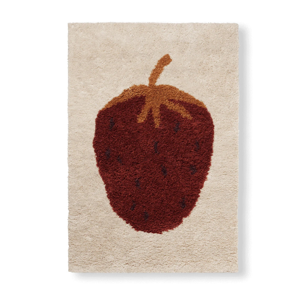 Handcrafted Tufted Strawberry Mini Rug Wall Art Catch All Mat Fruit buy Home Decor