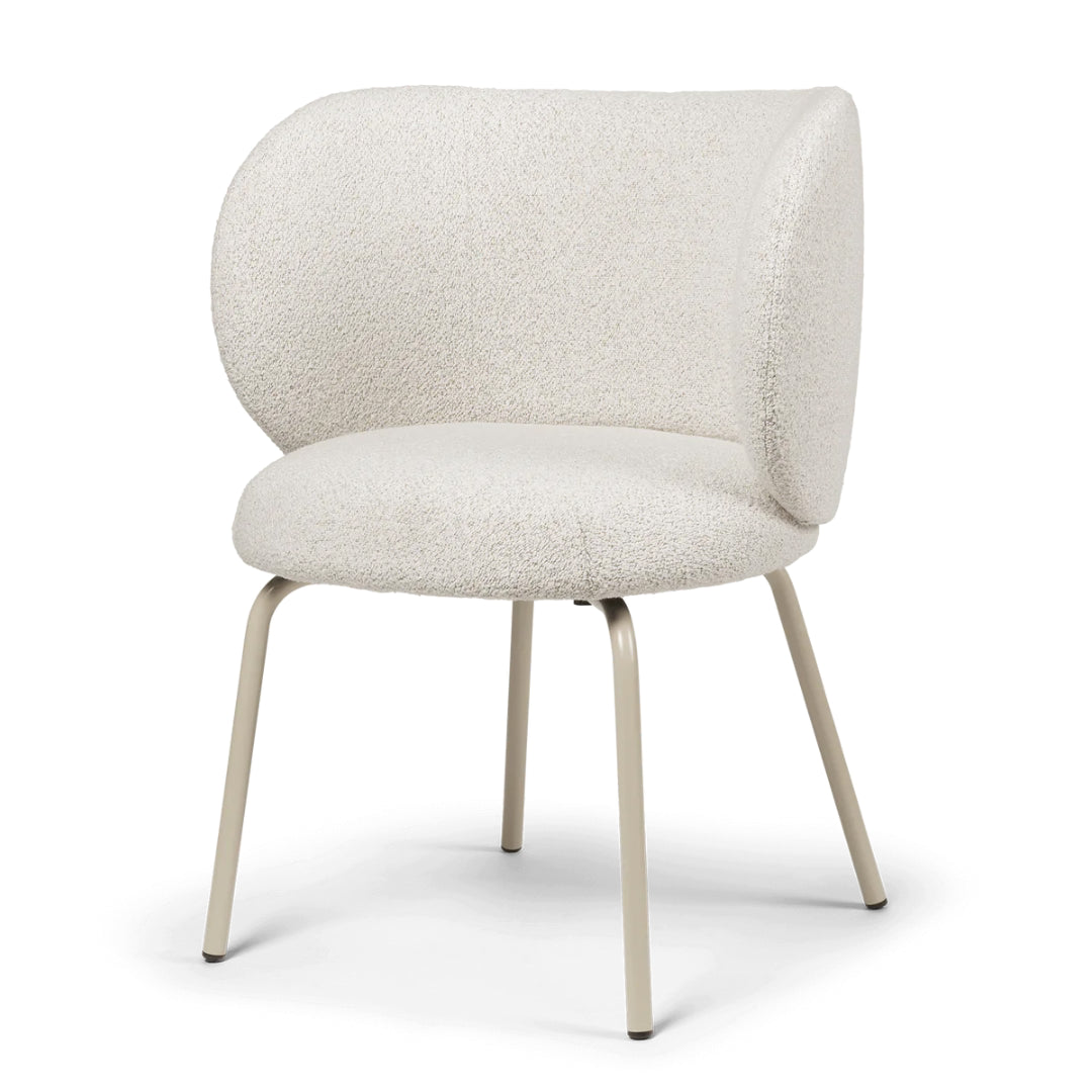 Rico Dining Chair - Soft Bouclé - Off-White Melange/Cashmere