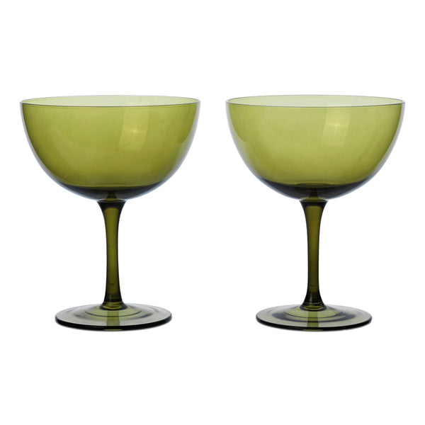 Host Cocktail Glasses - Set of 2 - Moss Green