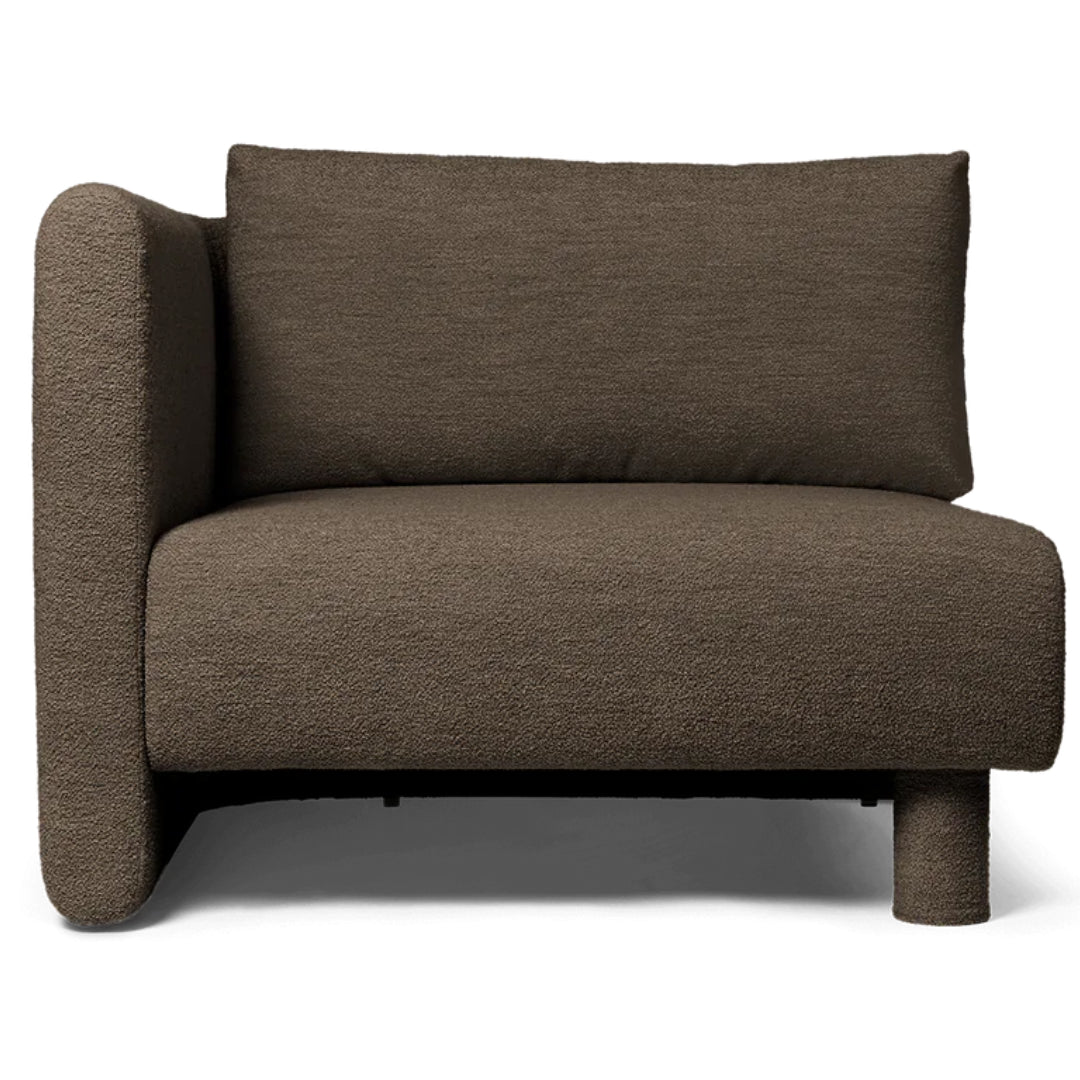 Dase Sofa Armrest Left Soft Bouclé - Dark Brown