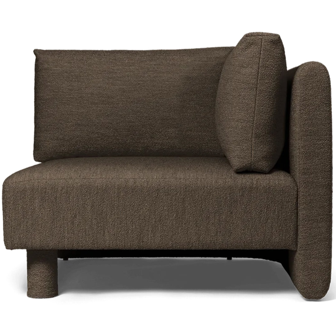 Dase Sofa Corner Soft Bouclé - Dark Brown