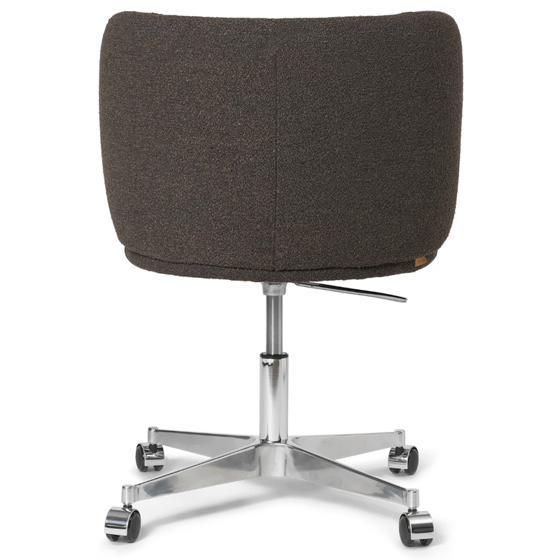 Rico Dining Chair - Castors - Soft Bouclé - Dark Brown