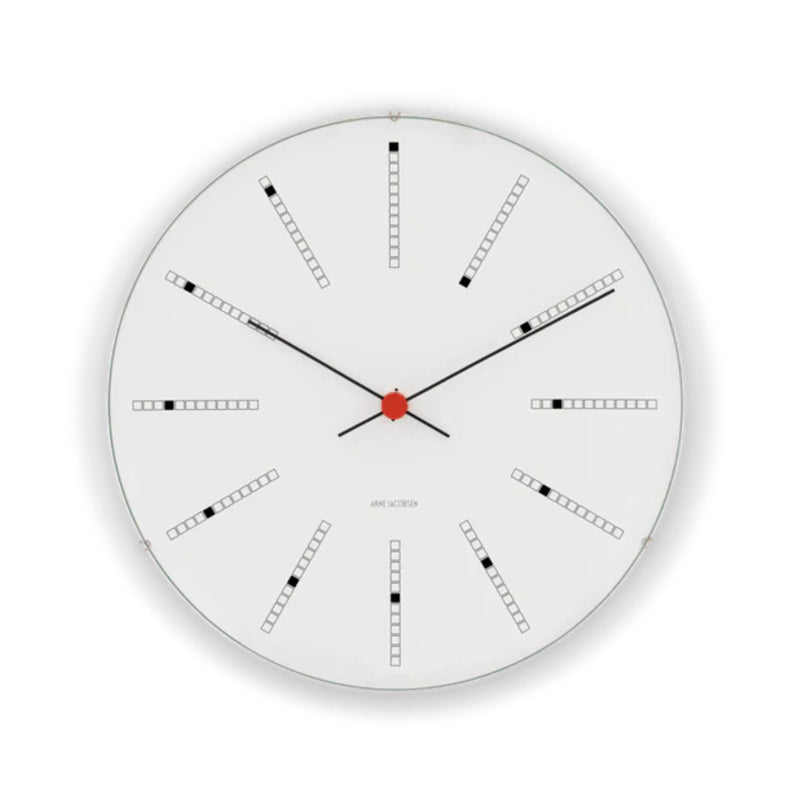 Bankers Wall Clock White/Black/Red